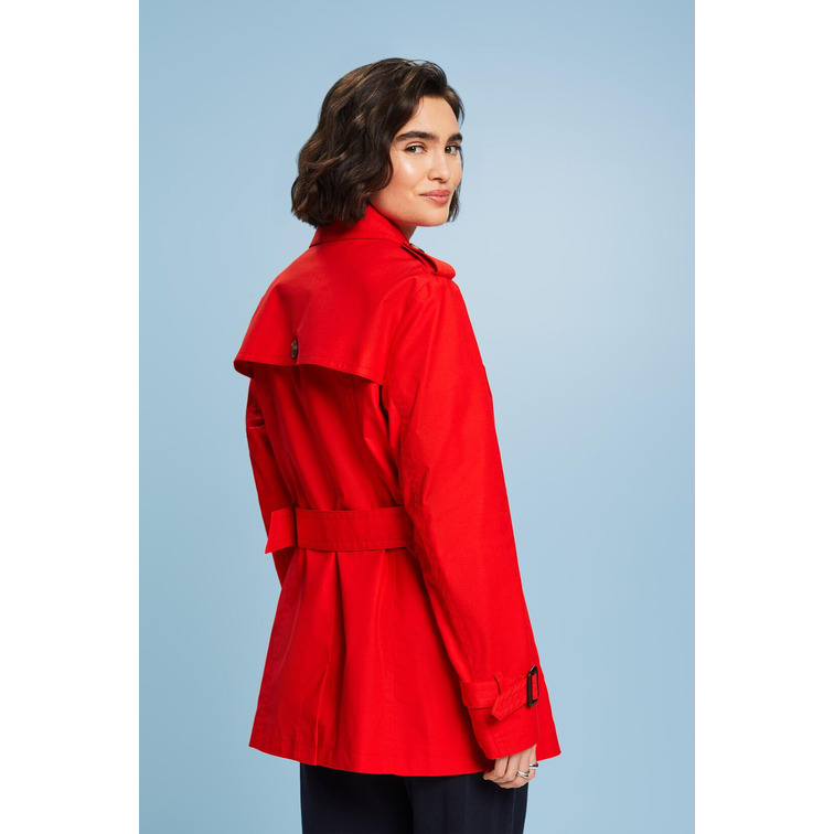 GABARDINA CORTA DE DOBLE BOTONADURA MUJER ESPRIT