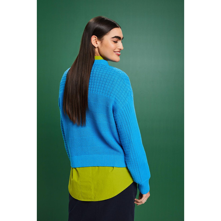 JERSEY DE CUELLO REDONDO CON TEXTURA MUJER ESPRIT
