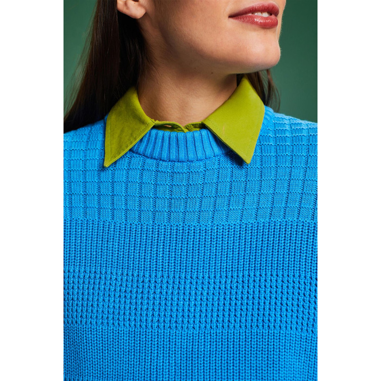 JERSEY DE CUELLO REDONDO CON TEXTURA MUJER ESPRIT
