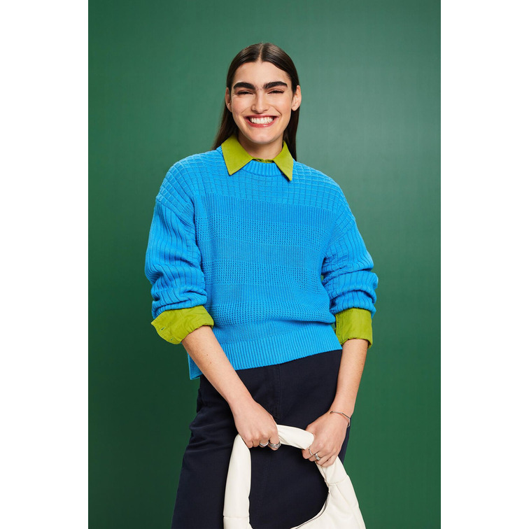 JERSEY DE CUELLO REDONDO CON TEXTURA MUJER ESPRIT