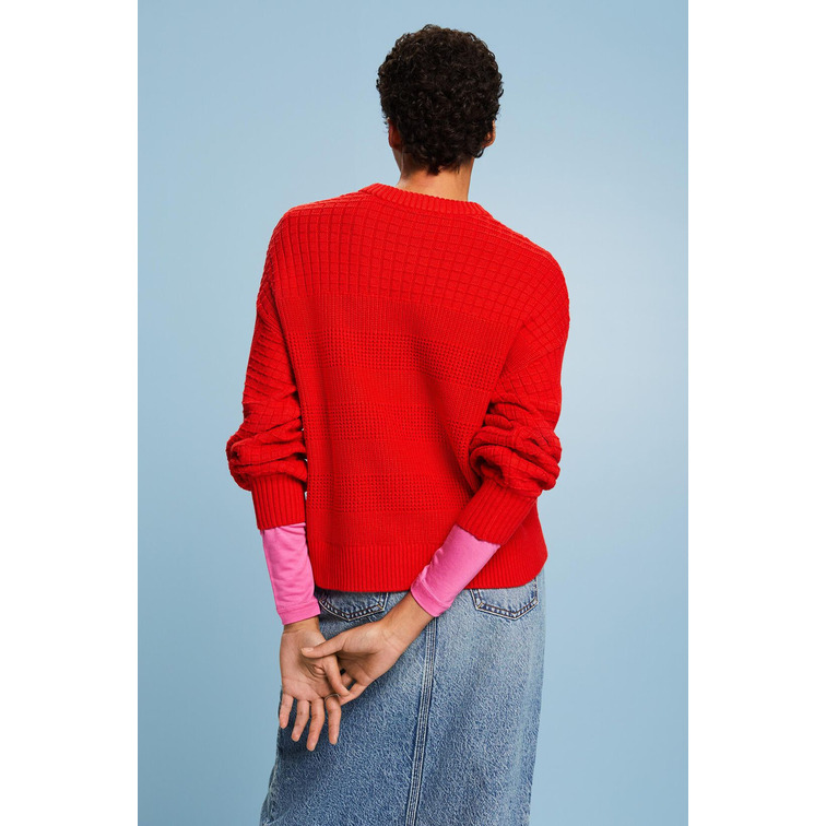 JERSEY DE CUELLO REDONDO CON TEXTURA MUJER ESPRIT