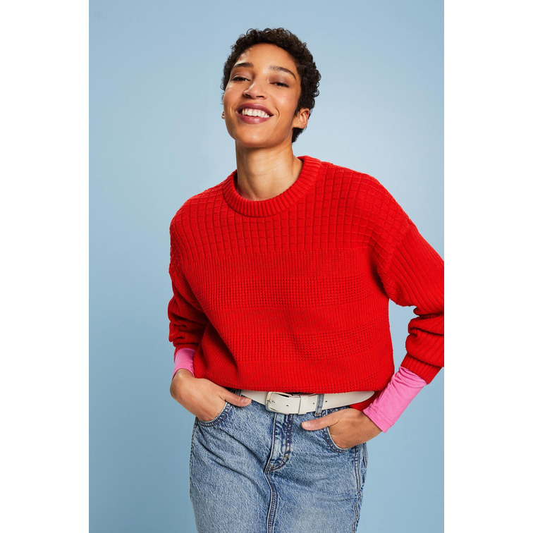 JERSEY DE CUELLO REDONDO CON TEXTURA MUJER ESPRIT