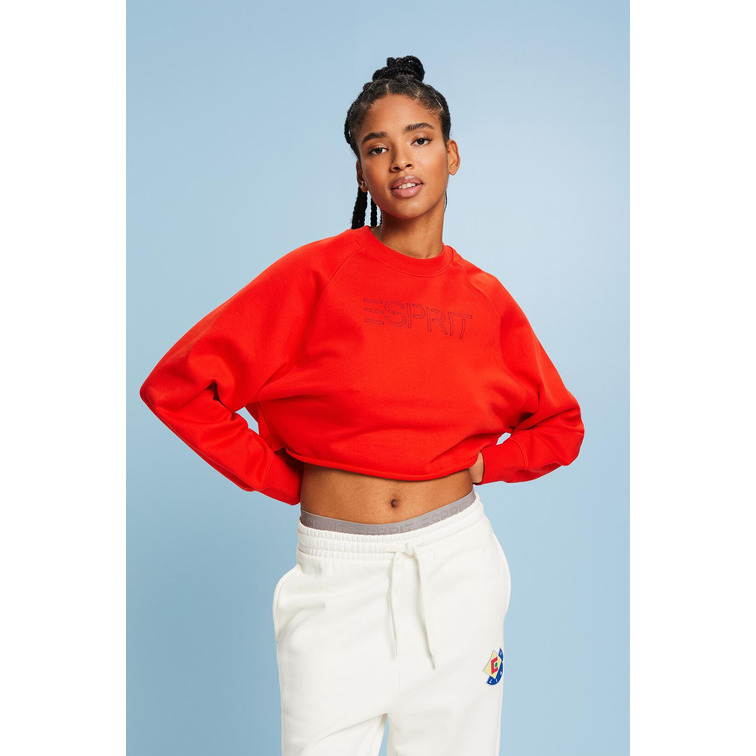 SUDADERA CORTA CON LOGOTIPO MUJER ESPRIT