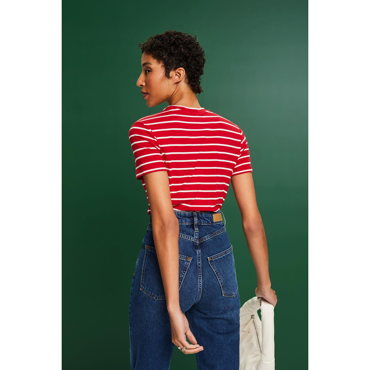 TOP DE RAYAS CON CUELLO REDONDO MUJER ESPRIT