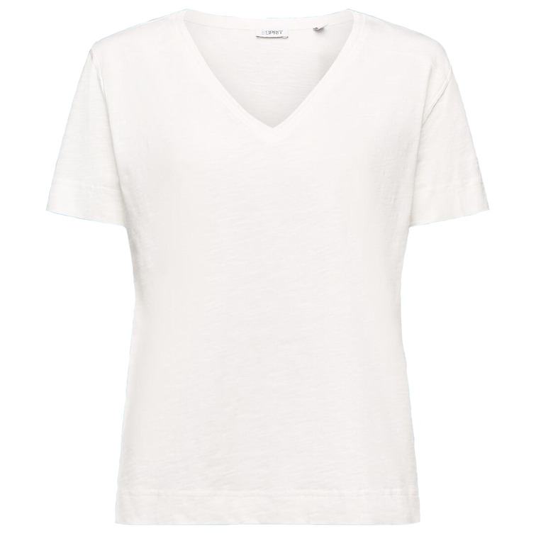 CAMISETA TEJIDO JERSEY CON CUELLO PICO MUJER ESPRIT