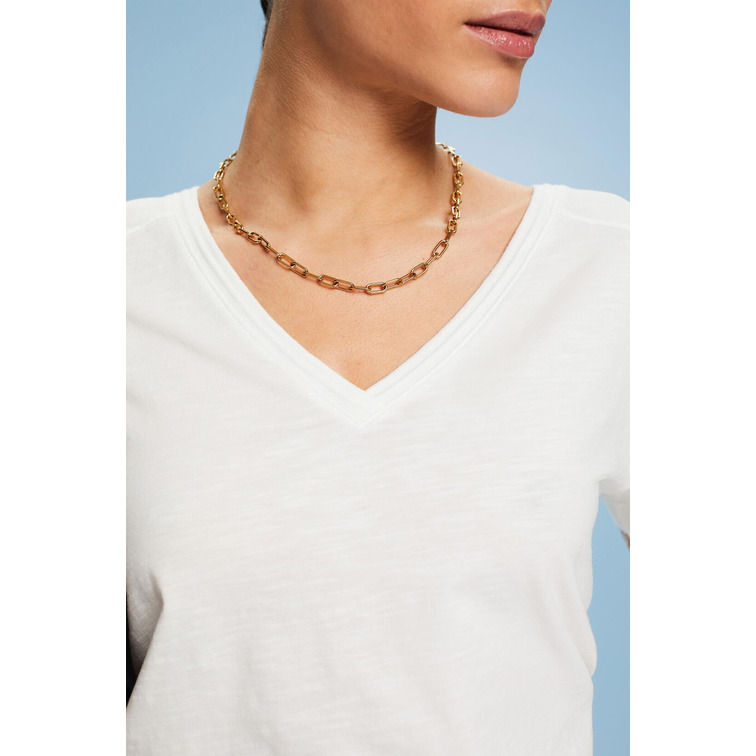 CAMISETA TEJIDO JERSEY CON CUELLO PICO MUJER ESPRIT