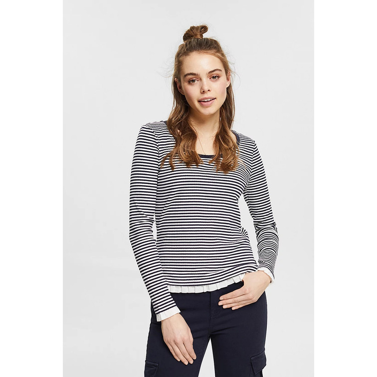 CAMISETA CON DETALLE DE VOLANTES MUJER ESPRIT