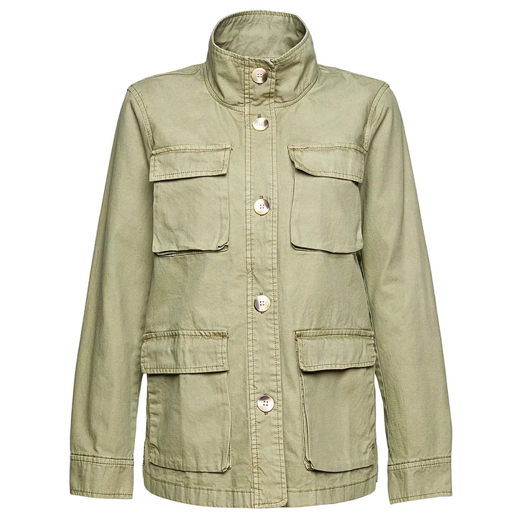 CAZADORA DE ESTILO MILITAR EN 100% ALGODÓN MUJER ESPRIT