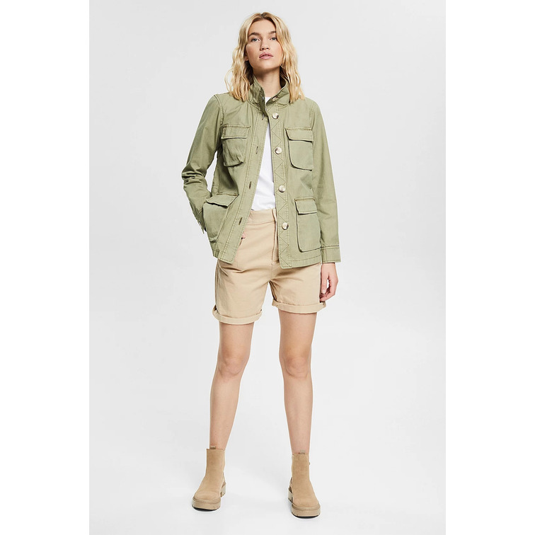 CAZADORA DE ESTILO MILITAR EN 100% ALGODÓN MUJER ESPRIT
