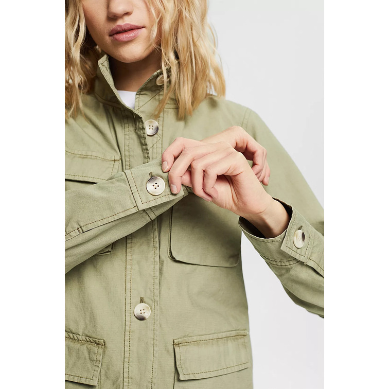 CAZADORA DE ESTILO MILITAR EN 100% ALGODÓN MUJER ESPRIT