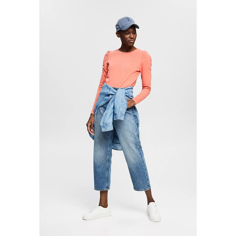 CAMISETA MANGA LARGA FRUNCIDA MUJER ESPRIT