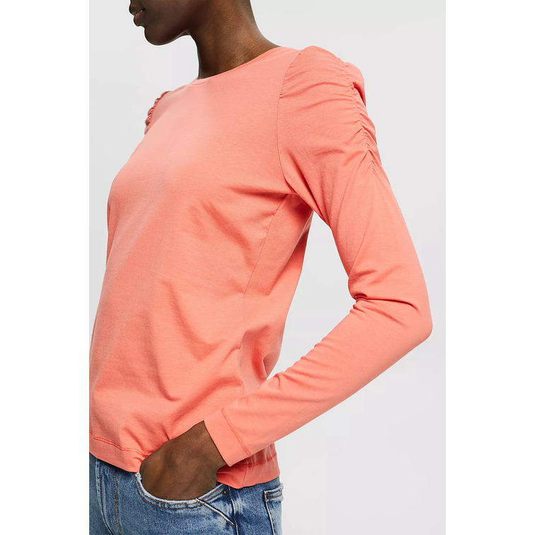 CAMISETA MANGA LARGA FRUNCIDA MUJER ESPRIT