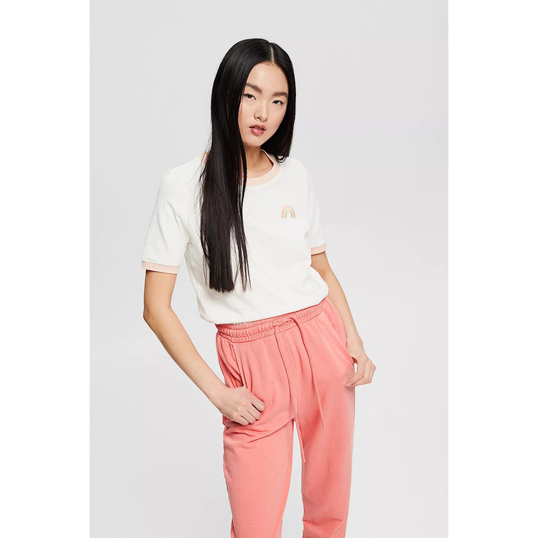 CAMISETA CON ESTAMPADO BORDADO MUJER ESPRIT