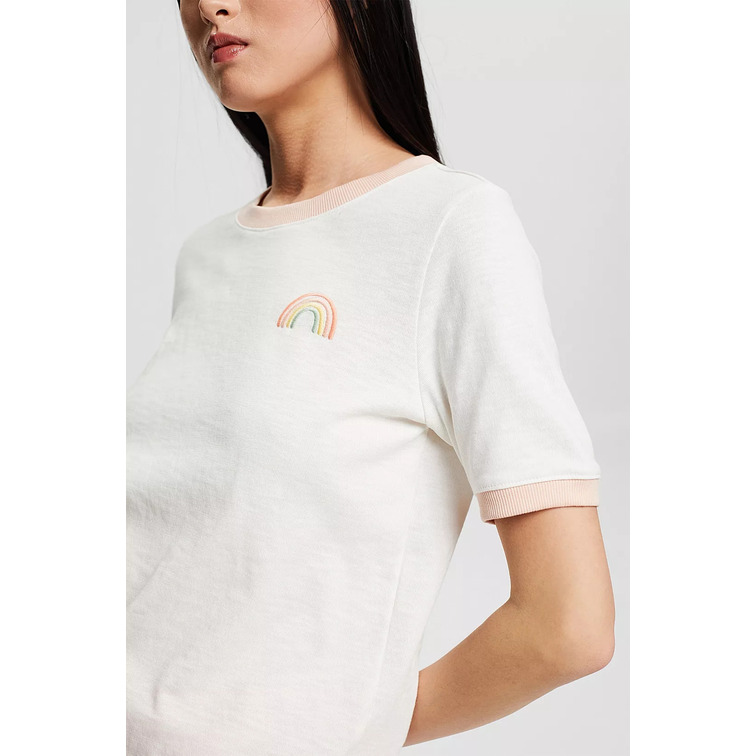 CAMISETA CON ESTAMPADO BORDADO MUJER ESPRIT