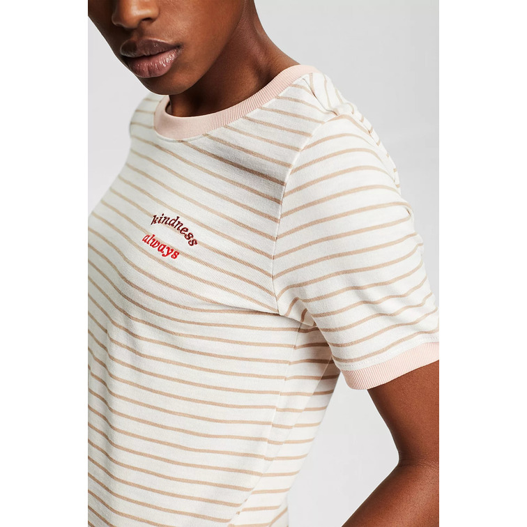 CAMISETA CON ESTAMPADO A RAYAS MUJER ESPRIT