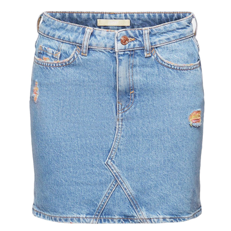 MINIFALDA VAQUERA CON DETALLES DE ROTOS MUJER ESPRIT