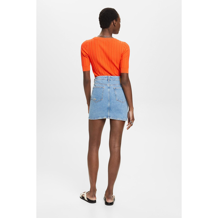 MINIFALDA VAQUERA CON DETALLES DE ROTOS MUJER ESPRIT