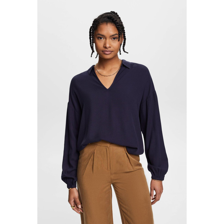 BLUSA CON CUELLO PICO DE SOLAPAS MUJER ESPRIT