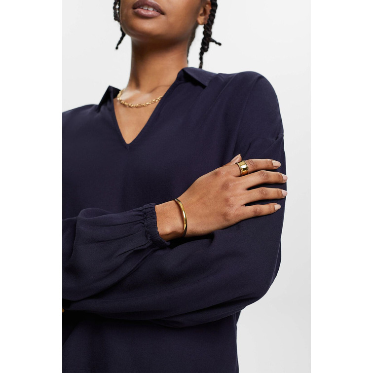 BLUSA CON CUELLO PICO DE SOLAPAS MUJER ESPRIT