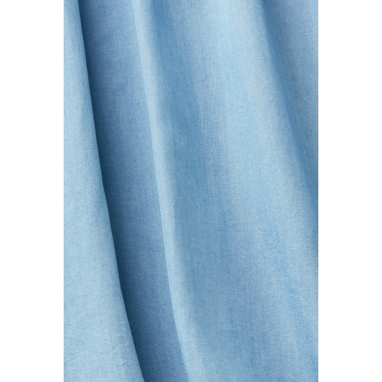 BLUSA DE VOLANTES EN IMITACIÓN VAQUERA MUJER ESPRIT