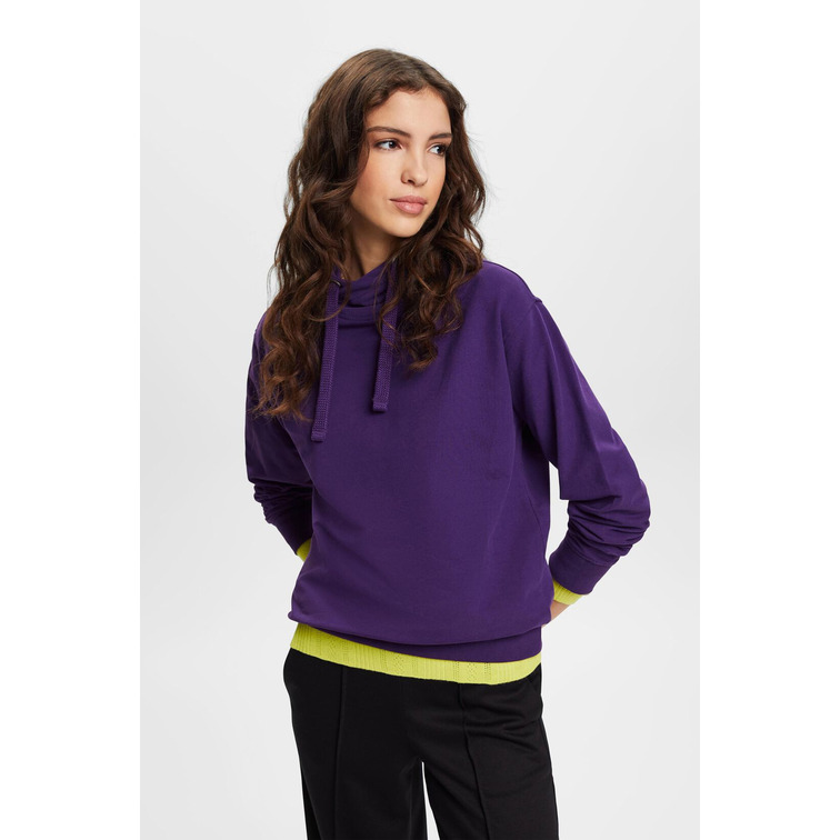 SUDADERA CON CUELLO MAO Y CORDÓN MUJER ESPRIT