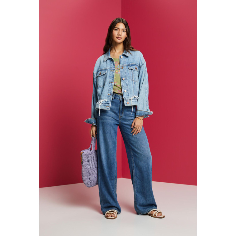 CAMISETA DE ALGODÓN CON ESTAMPADO FLORAL MUJER ESPRIT