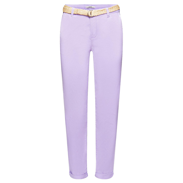 PANTALÓN CHINO ELÁSTICO LIGERO CON CINTURÓN MUJER ESPRIT