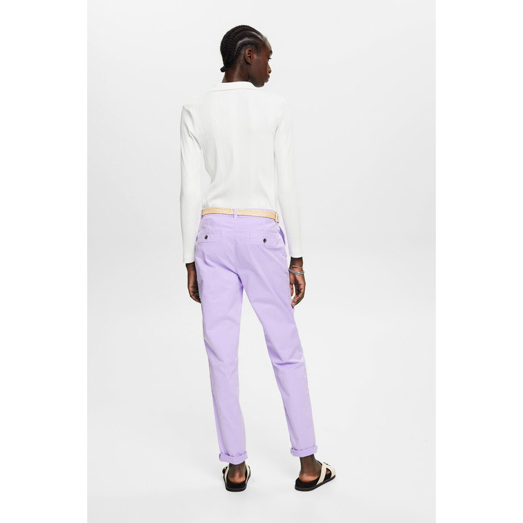 PANTALÓN CHINO ELÁSTICO LIGERO CON CINTURÓN MUJER ESPRIT
