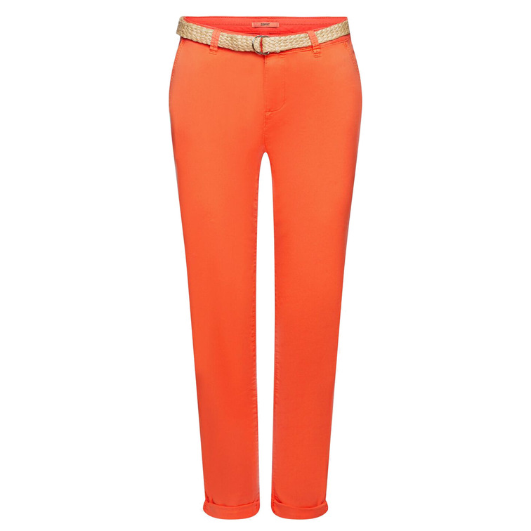 PANTALÓN CHINO ELÁSTICO LIGERO CON CINTURÓN MUJER ESPRIT