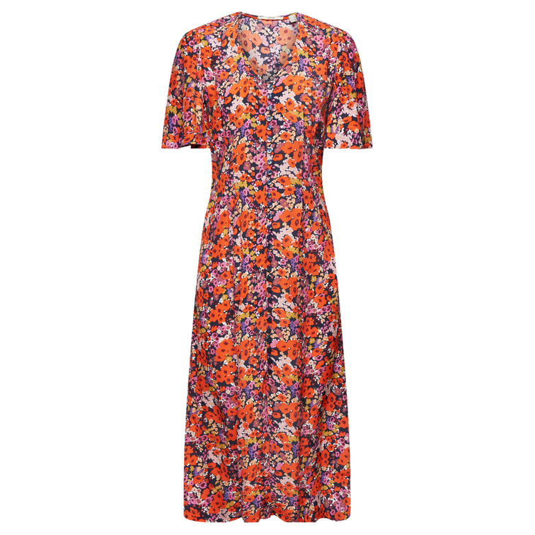 VESTIDO DE MANGA CORTA CON ESTAMPADO FLORAL MUJER ESPRIT