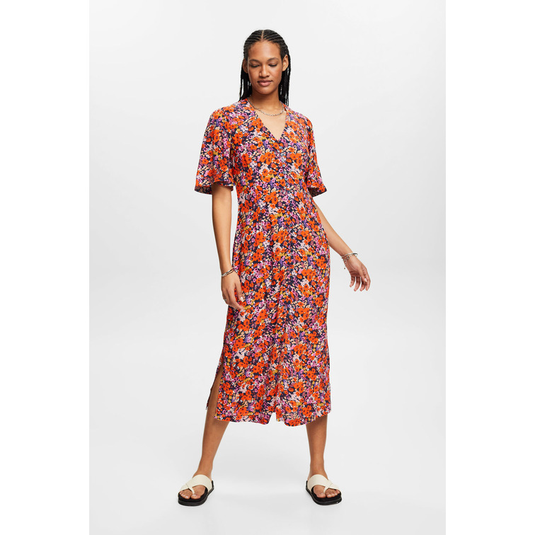 VESTIDO DE MANGA CORTA CON ESTAMPADO FLORAL MUJER ESPRIT