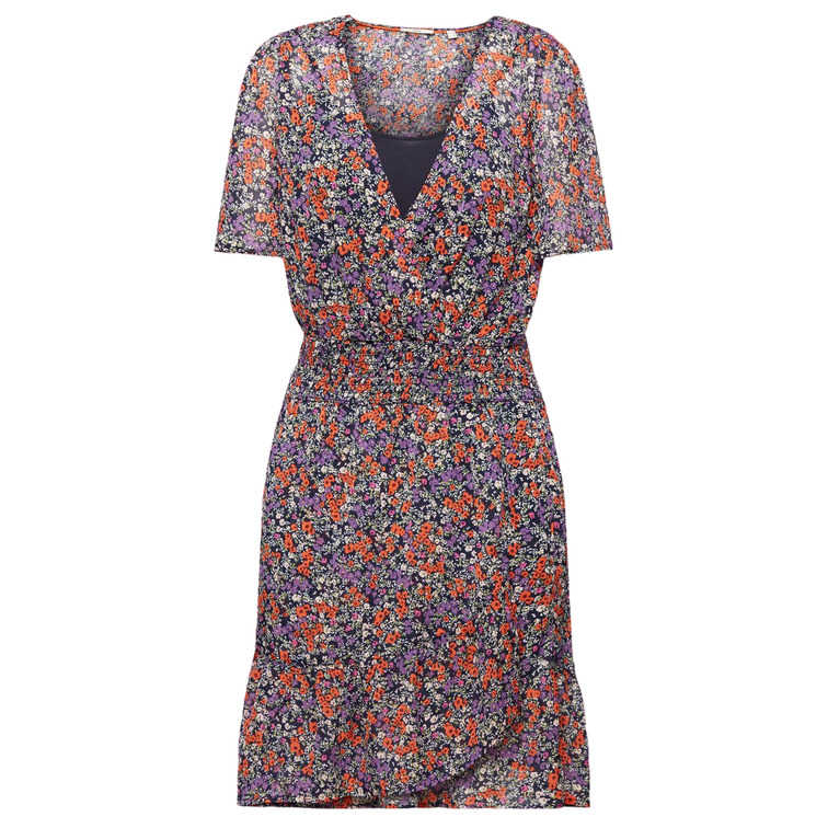 MINIVESTIDO FLORAL CON CINTURA FRUNCIDA MUJER ESPRIT