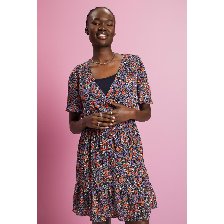 MINIVESTIDO FLORAL CON CINTURA FRUNCIDA MUJER ESPRIT
