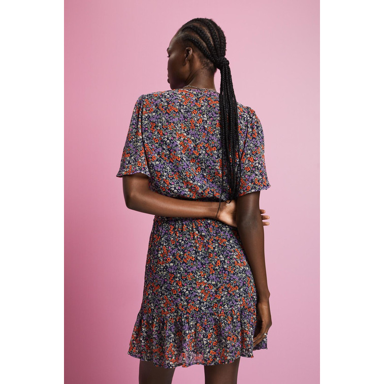 MINIVESTIDO FLORAL CON CINTURA FRUNCIDA MUJER ESPRIT