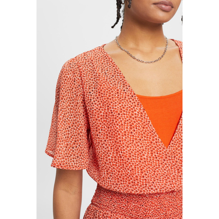 MINIVESTIDO FLORAL CON CINTURA FRUNCIDA MUJER ESPRIT