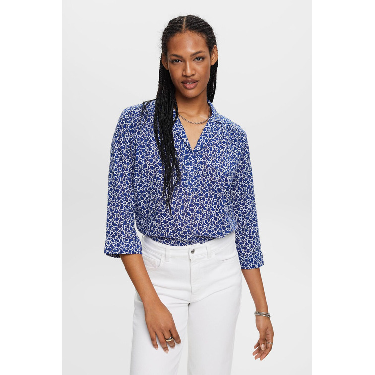 BLUSA DE ALGODÓN CON ESTAMPADO FLORAL MUJER ESPRIT