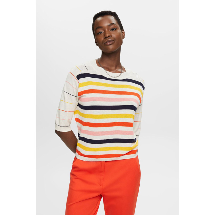 JERSEY CON LINO Y MANGA CORTA MUJER ESPRIT