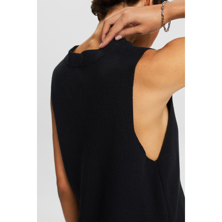 CHALECO DE PUNTO ACANALADO CON CUELLO PICO MUJER ESPRIT