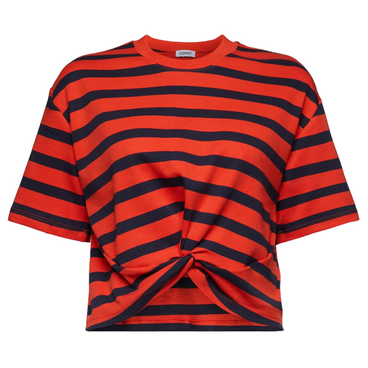 CAMISETA CON NUDO A RAYAS MUJER ESPRIT