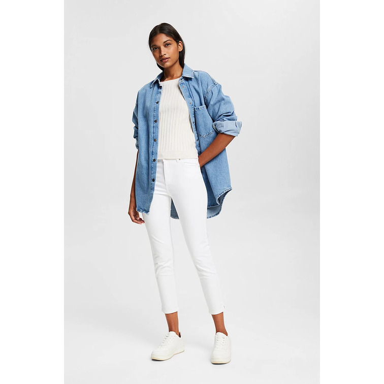 PANTALÓN ELÁSTICO DE ALGODÓN MUJER ESPRIT