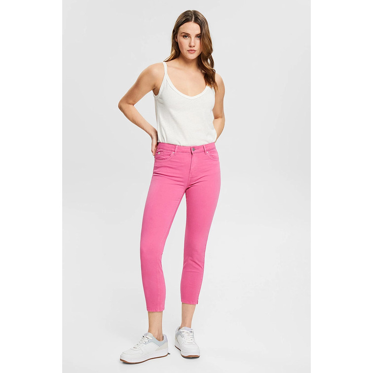 PANTALÓN ELÁSTICO DE ALGODÓN MUJER ESPRIT