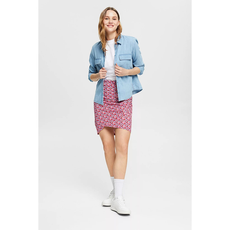 FALDA CRUZADA CON FRUNCIDO MUJER ESPRIT