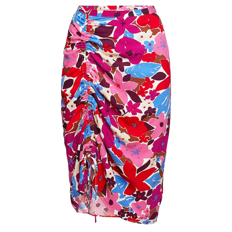 FALDA MIDI CON FRUNCES MUJER ESPRIT