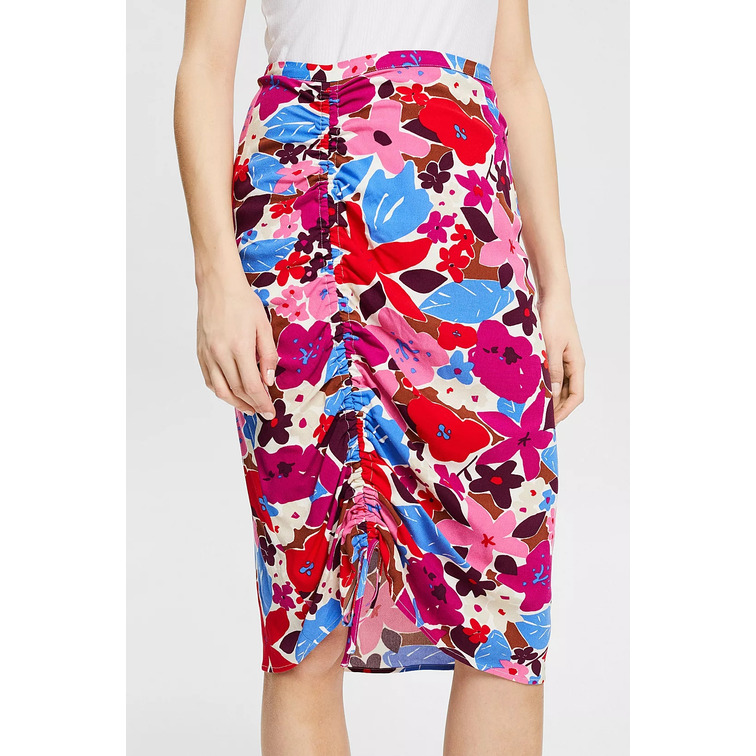 FALDA MIDI CON FRUNCES MUJER ESPRIT