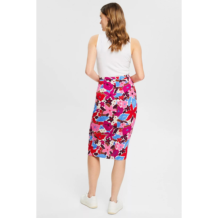 FALDA MIDI CON FRUNCES MUJER ESPRIT