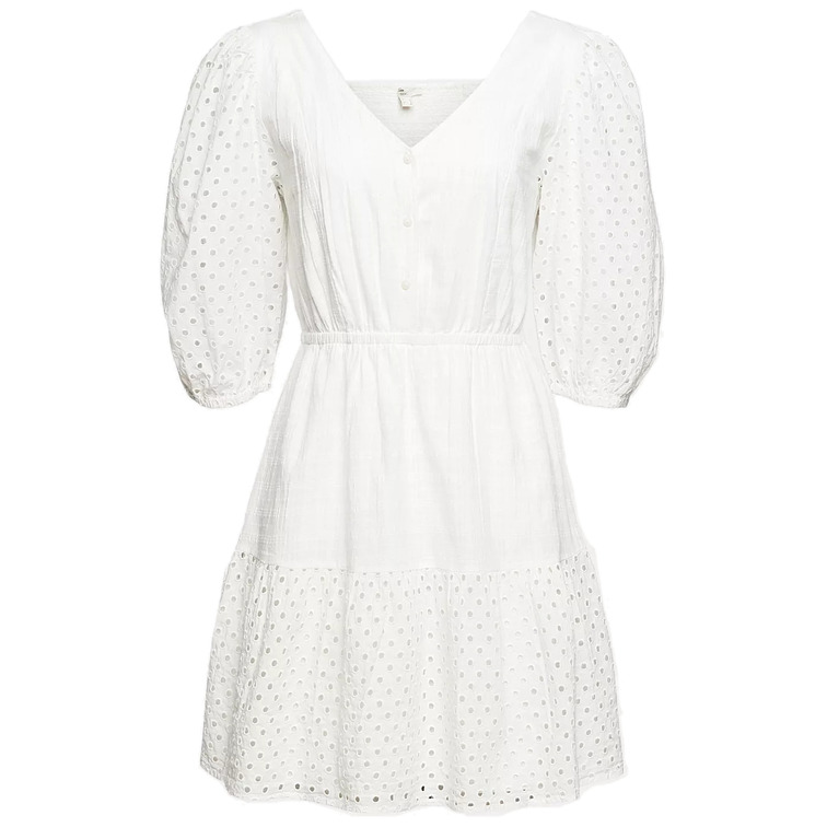 VESTIDO ACAMPANADO CON BORDADO CALADO MUJER ESPRIT