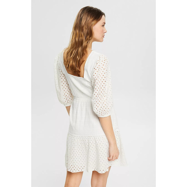 VESTIDO ACAMPANADO CON BORDADO CALADO MUJER ESPRIT