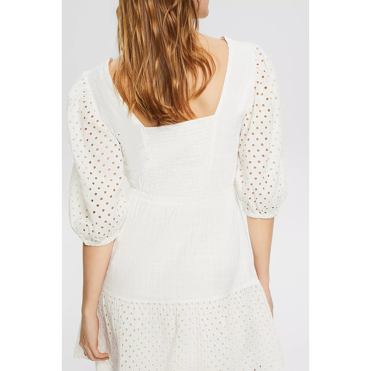 VESTIDO ACAMPANADO CON BORDADO CALADO MUJER ESPRIT