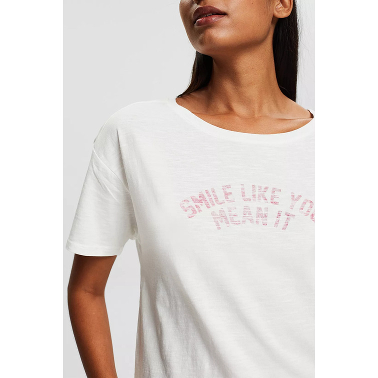 CAMISETA EN ALGODÓN ECOLÓGICO CON MENSAJE MUJER ESPRIT