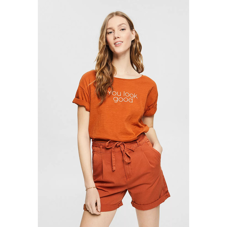 CAMISETA EN ALGODÓN ECOLÓGICO CON MENSAJE MUJER ESPRIT